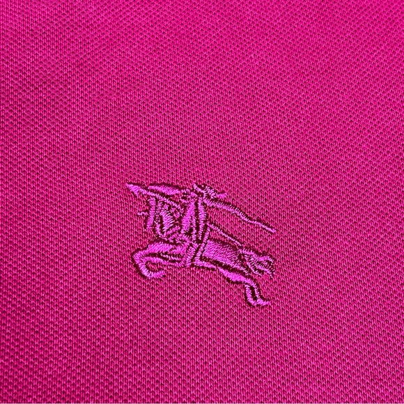 Burberry Brit‎ Womens Size Medium Pink Mock Neck Long Sleeve Polo Ruffle *FLAW* - Picture 6 of 11